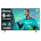 Hisense 85E7NQ 215 cm (85 Zoll) Fernseher, 4K UHD, QLED, HDR10, HDR10+ decoding, HLG, Dolby Vision Atmos, 60Hz Panel, Bluetooth, Alexa Built-in, VIDAA Voice, Schwarz [2024]