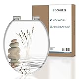 SCHÜTTE WC-Sitz BALANCE mit Absenkautomatik aus Holz, hochwertiger Toilettendeckel mit 175kg Belastbarkeit, Toilettensitz mit Brille, Klodeckel für WC, MDF Holzkern Klobrille mit Motiv