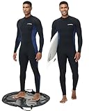 LANSRU Herren Neoprenanzüge mit wasserdichter Wechselmatte, Upgrade CR Neopren 3/2mm Ganzanzüge, idealer Thermoschutzanzug für kaltes Wasser, Rückenreißverschluss zum Surfen, Schnorcheln, Tauchen