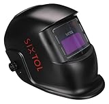 SIXTOL WELDING MASK 1 | Solar Automatisch verdunkelnd Schweißhelm | Schweißmaske | Schleif-Funktion | Breiter Schatten 4/9-13 Schweißhelm für TIG MIG ARC | Schwarz