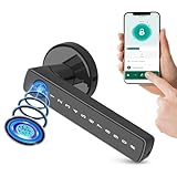 Türschloss Fingerabdruck, Smart Lock, Elektronisches Türschloss - Für Türen mit einer Stärke von 38-60 mm - smartes türschloss - Keine Batterien im Lieferumfang enthalten (Schwarz)
