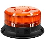AnTom rundumleuchte akku 9 Blitzmuster 12V 24V Gelb Warnleuchte led Magnet mit Autoladekabel und USB-Kabel für Auto LKW Traktor Golfwagen SUV