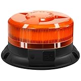 AnTom rundumleuchte akku 9 Blitzmuster 12V 24V Gelb Warnleuchte led magnet mit Autoladekabel und USB-Kabel für Auto LKW Traktor Golfwagen SUV