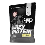 Mammut Nutrition Whey Protein Pulver Vanilla – 1kg – 27g Protein pro Portion – Eiweißpulver mit hohem BCAA-Anteil – Perfekte Löslichkeit in Wasser & Milch – Ideale Zwischenmahlzeit