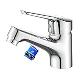 Ibergrif Einhebelmischer Waschtischarmatur – Badarmatur mit Chrombeschichtung, Keramikkartusche, Wassersparfunktion, 3/8-Zoll Anschluss, M11050