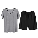 Sexy Herren-Schlafanzug – Pyjama-Set für Herren, kurzärmelig, Nachtwäsche, Nachtwäsche, Pyjama-Set, leicht und bequem, Pyjama für Herrenshorts