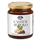 Keimling Cashew-Schokocreme – 100% Bio, Vegan, Ohne Palmöl, Ungebrannte Hasel- und Cashewnüsse, Mit Kokosblütenzucker, Laktosefrei – Cremig-Schokoladiger Aufstrich & Dessert-Topping (250g)