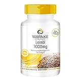 Leinöl Kapseln - 100 Softgels - Pflanzliches Omega 3-6-9 - hochdosiert - Flaxseed Oil 1000mg | Warnke Vitalstoffe - Deutsche Apothekenqualität