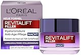 L'Oréal Paris Anti-Age Nachtpflege für Frauen: hydratisiert und polstert die Haut auf mit 2 Arten von Hyaluronsäure, Revitalift Filler, 1x 50ml