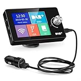URPIZY Auto DAB+ Radio Adapter Mit 2.8 Zoll Farbdisplay Digital Radio Empfänger MP3 Player BT Musik TF Karte FM Transmitter Für Fahrzeuge