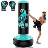 JUOIFIP Boxsack Kinder - 160 cm Freistehender Boxing Set mit Boxhandschuhen - Wilder Dinosaurier Sport Aufblasbarer Kickboxen für Training Karate Taekwondo MMA