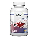 Health+ Krill-Öl - 120 Kapseln mit je 500 mg hochwertiger Omega 3 Fettsäuren, mit EPA und DHA, keine Schadstoff-Belastung, Made in Germany