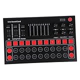 Homoyoyo Voice Changer Soundkarte mit RGB Lichtern Tragbarer Audio Mixer für Live Streaming PC Laptop Mobiltelefon für Professionelle Übertragungen Unterhaltung