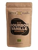 InterVanilla BIO Bourbon Vanilleschoten, 10 Stück Vanille Schoten 12-13 cm in Premium Qualität aus Madagaskar zum Backen, Kochen und Süßspeisen. Vanilla Pods