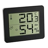 TFA Dostmann Digitales Thermo-Hygrometer, 30.5027.01, zur Kontrolle von Innentemperatur und Luftfeuchtigkeit, Max.-Min.-Werte, ultra-flach, schwarz,L 100 x B 12 (48) x H 82 mm