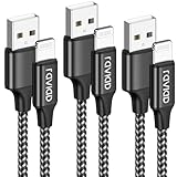 RAVIAD iPhone Ladekabel, Lightning Kabel [3Stück 2M] MFi Zertifiziert Ladekabel iPhone Schnellladekabel iPhone Kabel für iPhone 14 13 12 11 Pro Max Mini XR XS X 8 8 Plus 7 7 Plus 6s 6 6 Plus 5S 5 SE