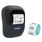 CLABEL Bluetooth Etikettendrucker Selbstklebend: 221B Mini Thermo Etikettiergerät Tragbar Barcode Beschriftungsgerät Selbstklebend Kompatibel mit iOS und Android für Adresse Zuhause Büro Preis(Blau)