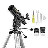 Omegon Teleskop AC 80/400 AZ-3 | Kompaktes Refraktor-Teleskop | 80mm Öffnung | 400mm Brennweite | Leichte AZ-3 Montierung | Perfekt für Mond- und Naturbeobachtungen | Einsteigerfreundlich
