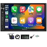 Eonon 7 Inch Doppel Din Radio,Autoradio mit Navi,Digital Media-Receiver,Wireless CarPlay Android Auto Bluetooth USB DSP Support Fast Charge MirrorLink Video In/Out AUX In with Backup Camera X3