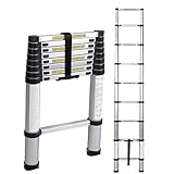 SogesHome Faltbare Teleskopleiter Haushaltleiter 2,6 M tragbar Leiter aus Aluminium Dachbodenleiter Mehrzweckleiter NSD-JF-002