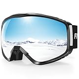 Findway Skibrille Erwachsene für Herren Damen, Snowboardbrille für Brillenträger, OTG UV-Schutz Kompatibler Helm Anti Fog Skibrillen, Silber Sphärisch Verspiegelt