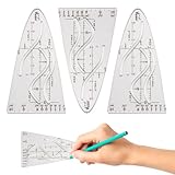 Onperpoe Parabelschablone Mathe 3 Stück Parabelschablone Parabel Zeichenschablone Parabel Schablone Multifunktionales Normalparabel Schablone Parabel Lineal Für Studenten Büro Designer Malerei