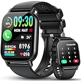 Smartwatch Damen Herren mit Telefonfunktion, 1.85'' Zoll HD Smart Watch, 112+ Sportmodi Sportuhr mit Pulsuhr/Schlafmonitor, IP68 Wasserdicht Fitnessuhr mit Information Erinnerung für iOS Android