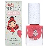 Miss Nella SUGAR HUGS abziehbarer Nagellack speziell für Kinder, rosa Glitzer, Peel-Off-Formel, ungiftig, wasserbasiert und geruchsneutral