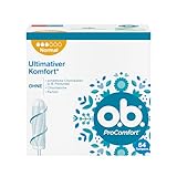 o.b. Tampon, ProComfort Normal, für mittlere bis stärkere Tage, ultimativer Komfort* und zuverlässiger Schutz, 64 Stück, 'Verpackung kann abweichen'
