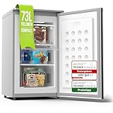 Stillstern Gefrierschrank E (73L) 4-Sterne-Gefrierfach -18°C, geringer Energieverbrauch, 3 Fächer, stufenlos regelbare Temperatur, wechselbarer Türanschlag, Gefrierschrank Klein, Tiefkühlschrank