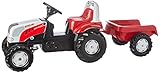 Rolly Toys rollyKid Steyr 6165 CVT Trettraktor (mit Anhänger, für Kinder ab 2,5 Jahre, Flüsterlaufreifen, Überrollbügel) 012510