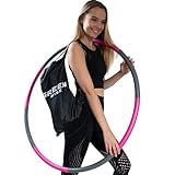 GreenWise™ Hula Hoop Sport Reifen 1,0 kg aus Edelstahl für Erwachsene & Kinder zur Gewichtsabnahme Massage Fitness | mit Videokurs | 95 cm | hochwertiger Schaumstoff | inkl. Tragetasche