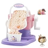 HASAIKA® Manuelle Softeismaschine, Eismaschine mit sofortigen Ergebnissen, Hausgemachte Gelatomaschine, Für die Herstellung von Speiseeis, Gelato und Sorbet. (Lila-rosa)