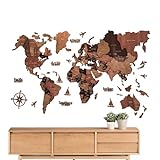 Suphyee Weltreisekarten für die Wand, Weltkarten-Wanddekoration | 3D-Reisekarte mit Staaten und Hauptstädten,Home Wall Art Decor Karte für Zuhause, Schule, Café, Wohnung, Schlafsaal