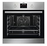 AEG BPS335061M Einbau-Backofen / Pyrolyse Selbstreinigung / Serie 6000 Ringheißluft: gleichmäßige Garergebnisse auf 3 Ebenen / 45 Automatikprogramme / LED-Touchdisplay / Schnellaufheizung / Edelstahl