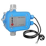 PEILU Wasserpumpe Druckwächter 1100W Elektronischer Druckschalter mit Kabel & Stecker Pumpensteuerung Max. 10 Bar für Hauswasserwerk Pumpe Gartenpumpe Tiefbrunnenpumpen IP65 für Garten & Haus