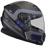 Rallox Helmets Integralhelm 510-3 schwarz/blau RALLOX Motorrad Roller Sturz Helm (XS, S, M, L, XL) Größe S