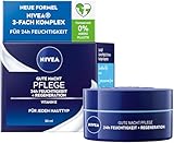 NIVEA Gute Nacht Pflege 24h Feuchtigkeit + Regeneration (50 ml), leichte Nachtpflege für intensive Feuchtigkeit, Nachtcreme mit Vitamin E, Provitamin B5 und Wasserlilienextrakt