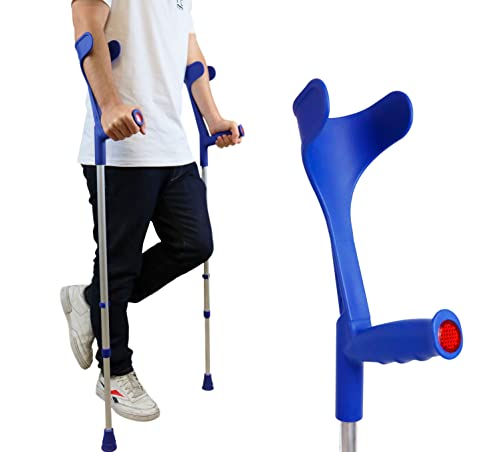 PEPE - Krücken für Erwachsene (x2 stück), Unterarmgehstützen, Krücken Gehhilfen, Orthopädische Krücken zum Gehen, Gehstützen Blau, Gehhilfen Senioren Krücken, Krücken Blau - Made in Europe