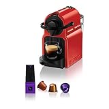 Nespresso Kapselmaschine Inissia XN1005 von Krups, Sehr schnell betriebsbereit, Automatische Abschaltung, Kirschrot