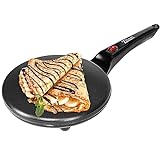 Crepes Maker | Cool-Touch-Griff | Antihaftbeschichtung | 20 cm Durchmesser | Creperie | Crepesmaker | Galettes | Crepes Maschine