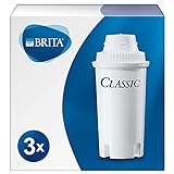 BRITA Filterkartuschen Classic 3er Pack - geeignet für ältere BRITA Wasserfilter zur Reduzierung von Kalk, Chlor & geschmacksstörenden Stoffen im Leitungswasser / schützt Küchengeräte vor Verkalkung