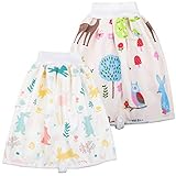 FLYISH DIRECT Baby Trainingshose High Waist Cotton Sleepy Windelhose Urinpolster Klimmzüge Lernhose Potty Underwear Windelunterwäsche 2 Stück, 1-4 Jahre, M(0-4T)