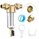 Wasserfilter Wiederverwendbare, Ausspülbarer Feinfilter Mit 3/4' Adapter, 1 Zoll Rückspülfilter Wasserfilter Filter, Spin-down-Sedimentwasserfilter, Wasser Vorfilter Sedimentfilter Für Brunnenwasser