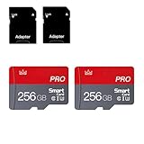 256GB Micro SD Card Class 10 Memory Cards with SD Adapter Class 10 High Speed Mini SD Card for Smartphones/Camera/Tablet 2-Pack