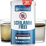 Teicher Teichschlamm Entferner Schlammfrei - Natürliche Teichreinigung mit Aktivsauerstoff | Teichschlammentferner Teich | WOW-Effekt in 30 Min | Made in Germany
