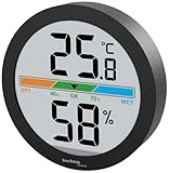 WS9418 Mini Thermo-Hygrometer, Raumklimastation mit Temperatur, Luftfeuchte und farbige Raumkomfortanzeige, 6cm