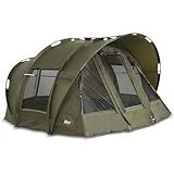 Lucx® Leopard Bivvy Angelzelt 2 bis 3 Personen Karpfenzelt 2 bis 3 Mann Anglerzelt Carp Dome Fishing Tent 10.000mm