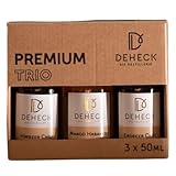 Likör Set 3x 50 ml scharfe Liköre | Chili-Likör von Deheck in 3 Varianten | 3x Fruchtlikör (Erdbeer-Likör, Himbeer-Likör, Mango-Likör)