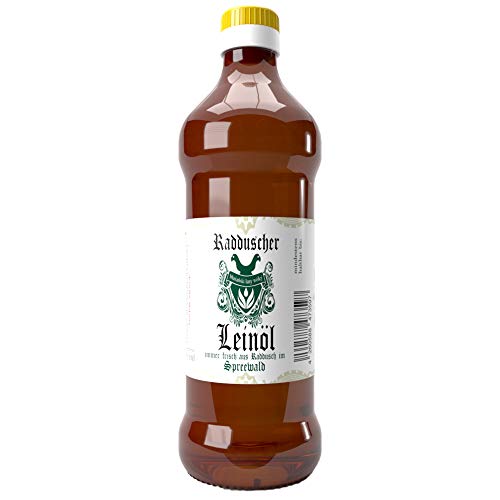 Original Radduscher Leinöl aus dem Spreewald Dorf Raddusch kaltgepresst, ungefiltert 100% naturrein und naturbelassen Leinsamenöl Omega 3 vegan reines Naturprodukt aus dem Spreewald (500 ml)